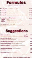 Le Boeuf Chantant menu