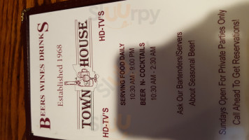 Town House menu