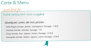 Pizzéria Romagnola menu