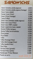 Elise Kebab menu