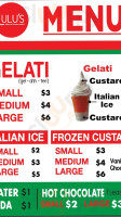 Lulu's Italian Ice And Frozen Custard menu