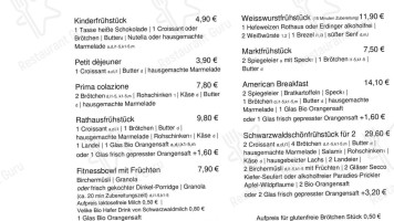 SchwarzwaldschÖn Im Rathaus Café Staufen menu