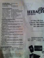 Hibachi Express menu