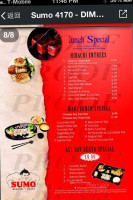 Sumo Hibachi Sushi menu