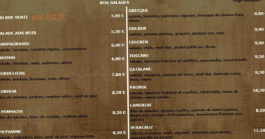 La Crêperie menu