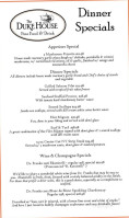 The Duke House Tea Room Bakery menu