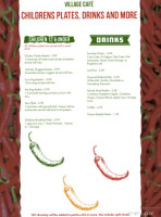 Village Cafe menu