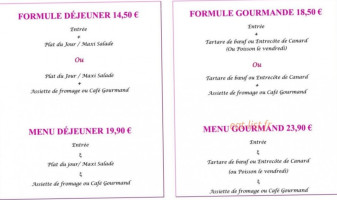 Le Grenier menu