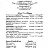 Backside Brewing Cardápio