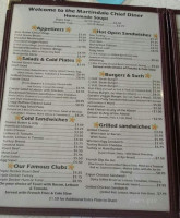 Martindale Chief Diner menu
