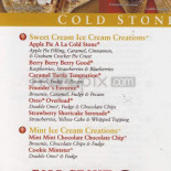 Cold Stone Creamery Cardápio
