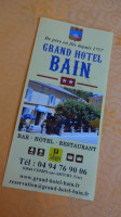 Grand Bain menu