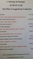 L'auberge De Demigny menu