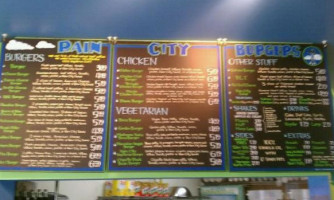 Rain City Burgers menu
