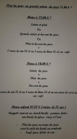 La Table Du Chef menu