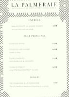 La Palmeraie menu