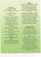 Queens Mountain Cafe menu