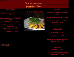 Le Mas menu