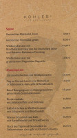 Kohlers menu