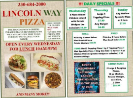 Lincoln Way Pizza menu