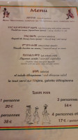 La Reine de Saba menu