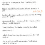 Les Oiseaux Cardápio