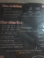 Au Chasseur menu