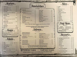 Foster's Coach House Tavern menu