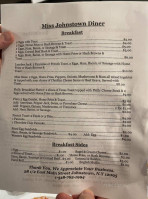 Miss Johnstown Diner menu
