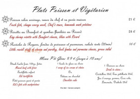 Au Vieux Grenier menu