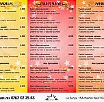 Le Surya menu
