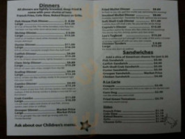 Fish Shack menu