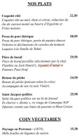 Le Café Cézanne menu