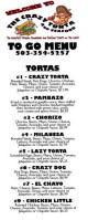 The Crazy Torta Seafood menu