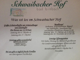 Schwaibacher Hof menu