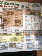 Tacos El Zarape menu