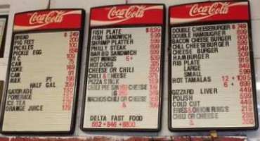 Delta Fast Food menu