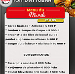 Toit D'attoban menu