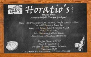 Horatio's menu