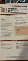 The Prodigal Son Brewery Pub menu