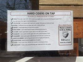 Reid's Winery Tasting Room And Cider House menu