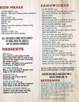 Red Parka Steakhouse Pub menu
