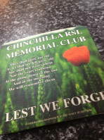 Chinchilla Rsl Memorial Club menu