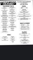 Twisted Calzones menu