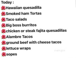 Taco Boss menu
