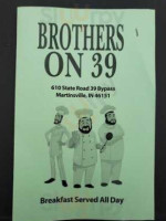 Brothers On 39 menu