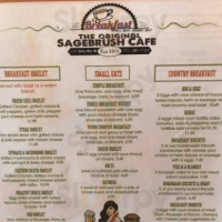 Sagebrush Cafe Gifts menu