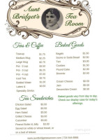 Aunt Bridget's Tea Room menu