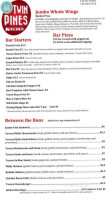 Twin Pines Tavern menu