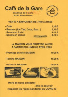 Café De La Gare menu